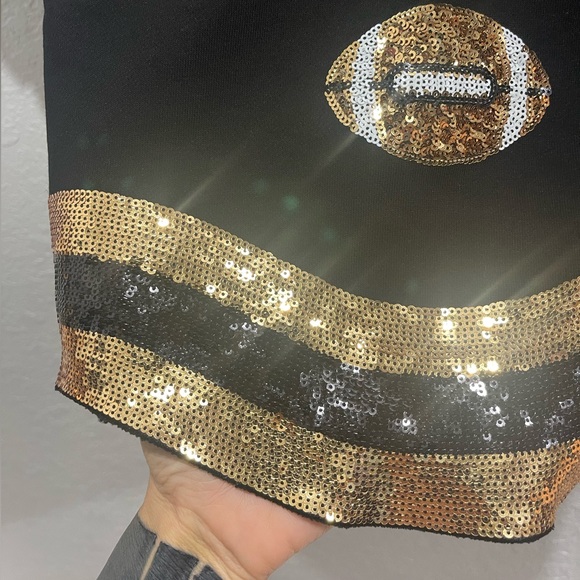 NWT Sequin football patch tee (black) - small - Picture 3 of 10